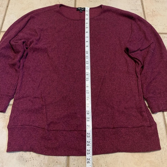 Lily Morgan Burgundy Ribbed Knit Sweater Pullover XL - Picture 5 of 5